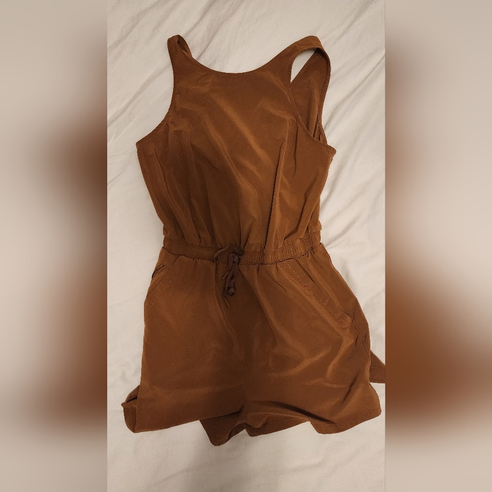 All in Motion, brown sports romper. Size small